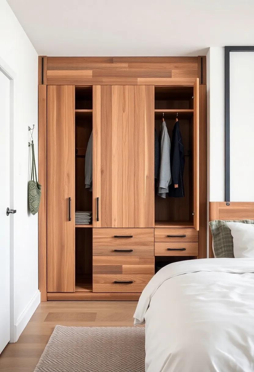 Industrial Chic: Combine aesthetics‌ with functionality‌ in a wardrobe that merges reclaimed wood and metal accents, ideal⁢ for loft-style ‍living