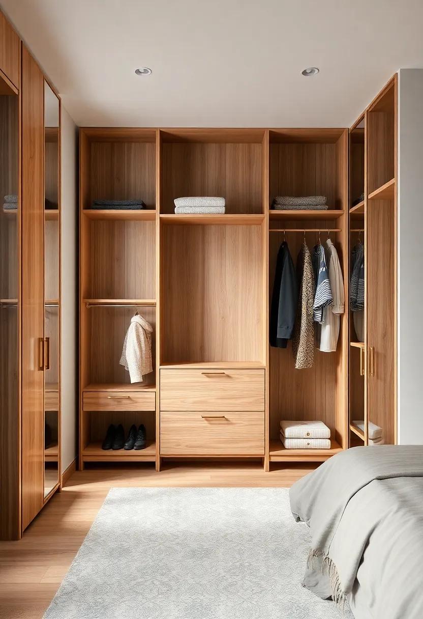 Open Concept: Showcase⁤ your favorite outfits with an open wardrobe design that incorporates ‌shelves and hooks for​ a blend of‍ style and practicality