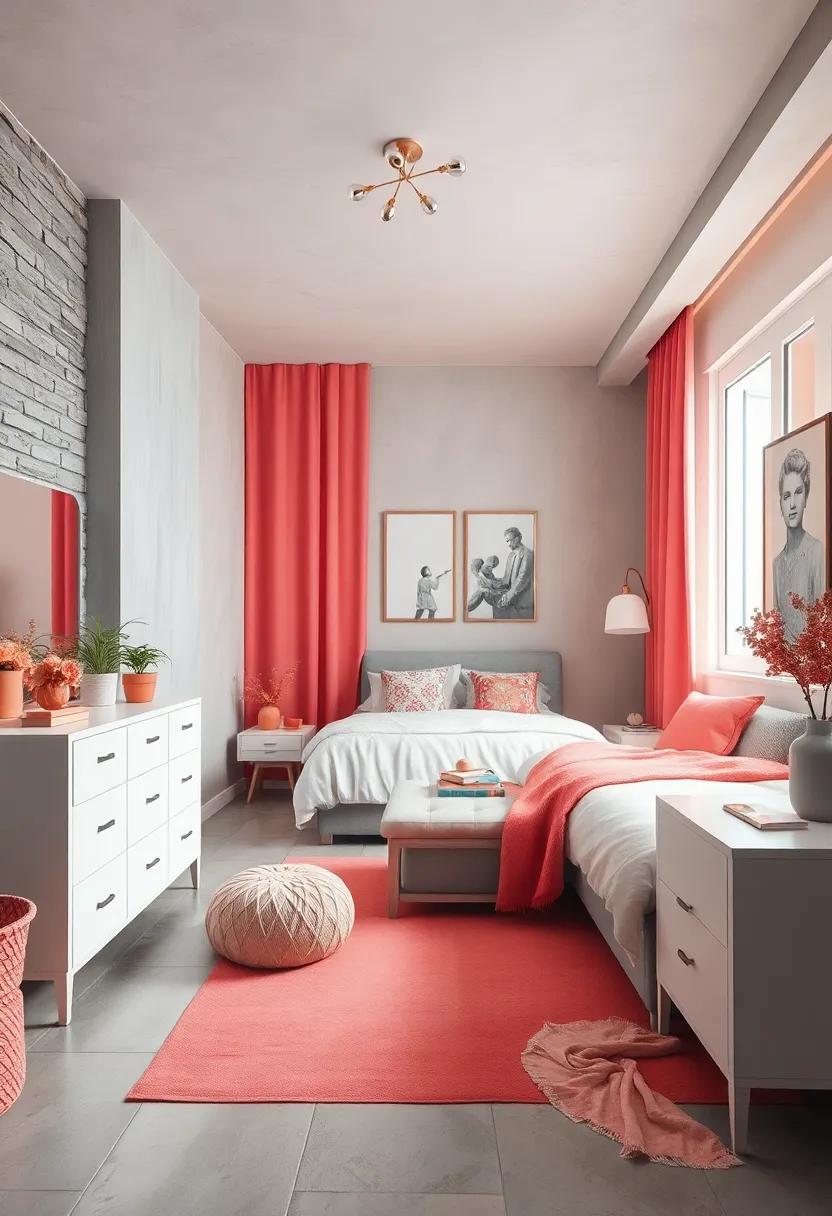 Transforming Spaces: A Coral and Grey Teen Room Makeover