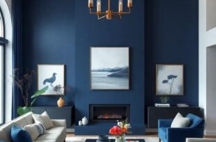 Transform Your Living Space: The Timeless Elegance of Navy Blue and White Walls