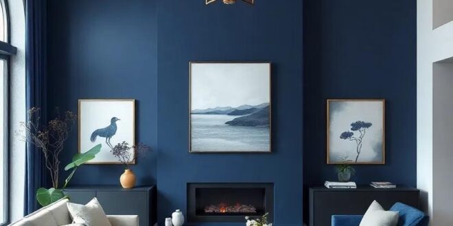 Transform Your Living Space: The Timeless Elegance of Navy Blue and White Walls