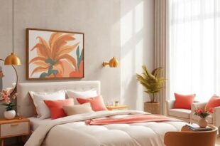 25 Exquisite Ideas for a High-End Coral and Brass Bedroom Makeover