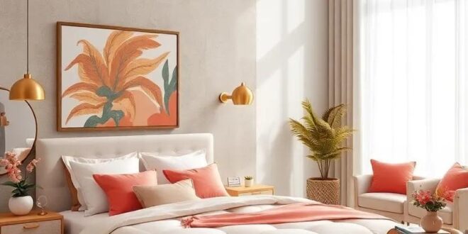25 Exquisite Ideas for a High-End Coral and Brass Bedroom Makeover