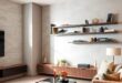 Seamlessly Stylish: Transform Your Living Room with Built-In Media Storage Shelves