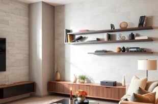 Seamlessly Stylish: Transform Your Living Room with Built-In Media Storage Shelves