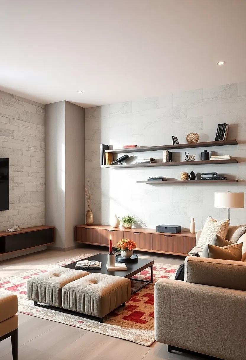 Seamlessly Stylish: Transform Your Living Room with Built-In Media Storage Shelves