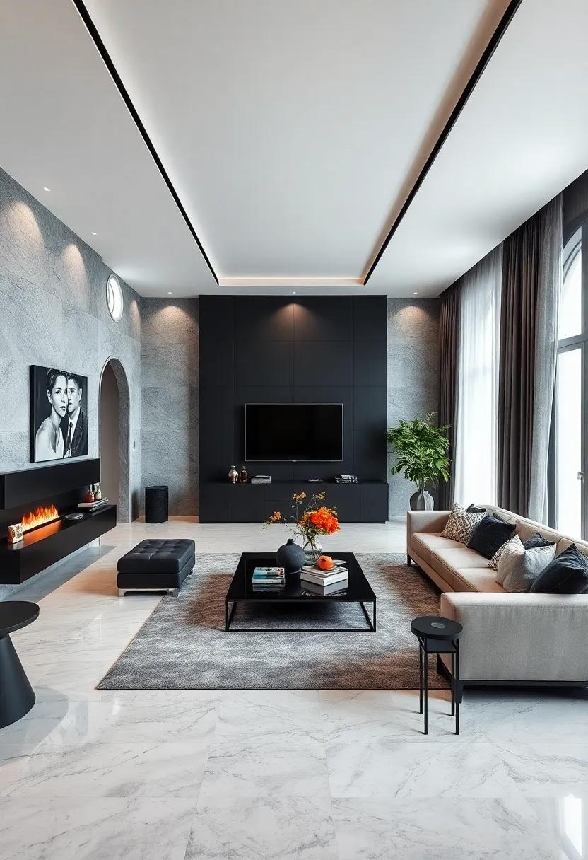 27 Elegant Ideas for Creating a Monochrome Black Luxury Living Room