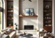 27 Charming Rustic Living Room Bookcase Designs for a Cozy Atmosphere