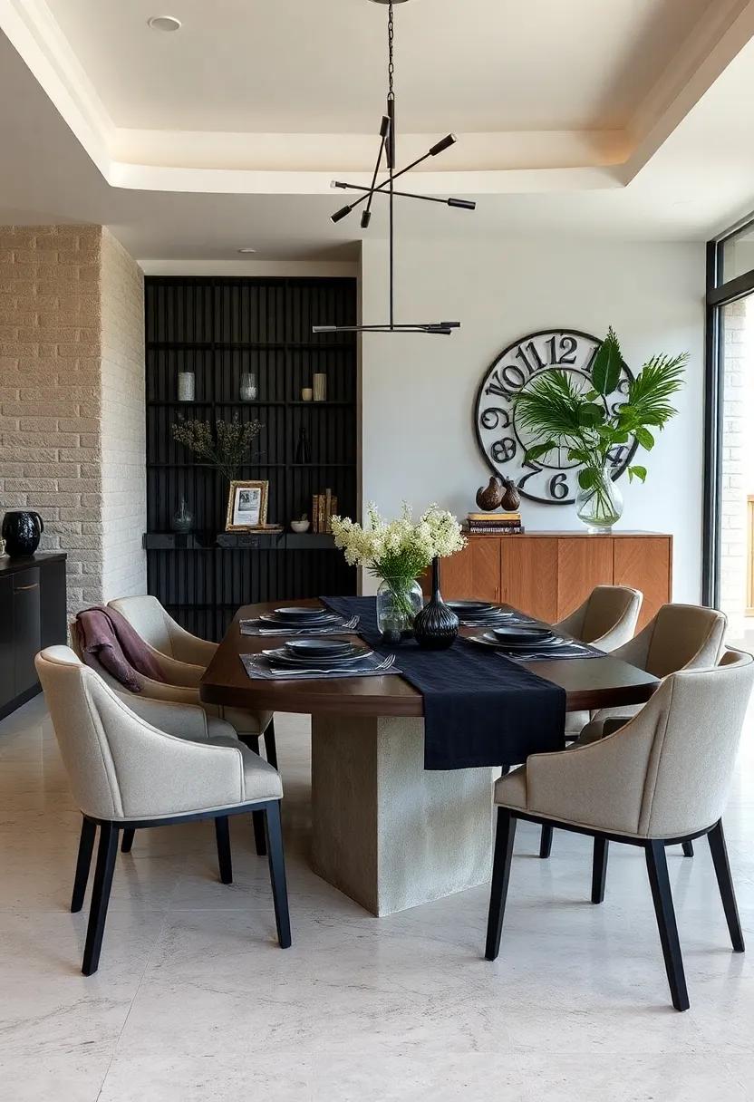 Textured table Linens: Layer rich, textured table runners or placemats in ⁤various shades of black and charcoal ⁣to add depth and interest to your dining space