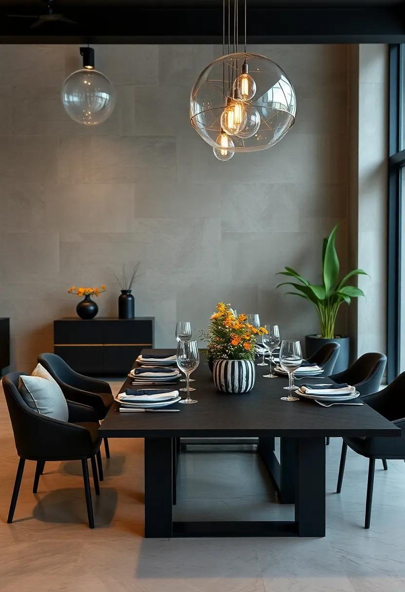 Candlelit Evenings: Make evening dinners special by lighting an array of black taper candles in varied⁣ heights, casting a soft glow that enhances⁣ intimacy