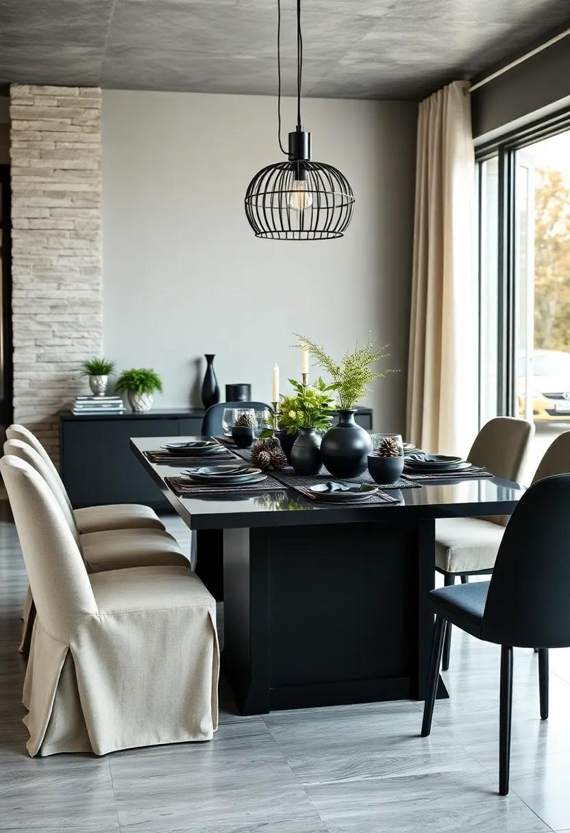 Seasonal decor: Adjust⁤ your table decor seasonally using natural elements like pinecones, ⁢leaves, or​ flowers,⁢ maintaining a black⁤ theme for⁣ continuity
