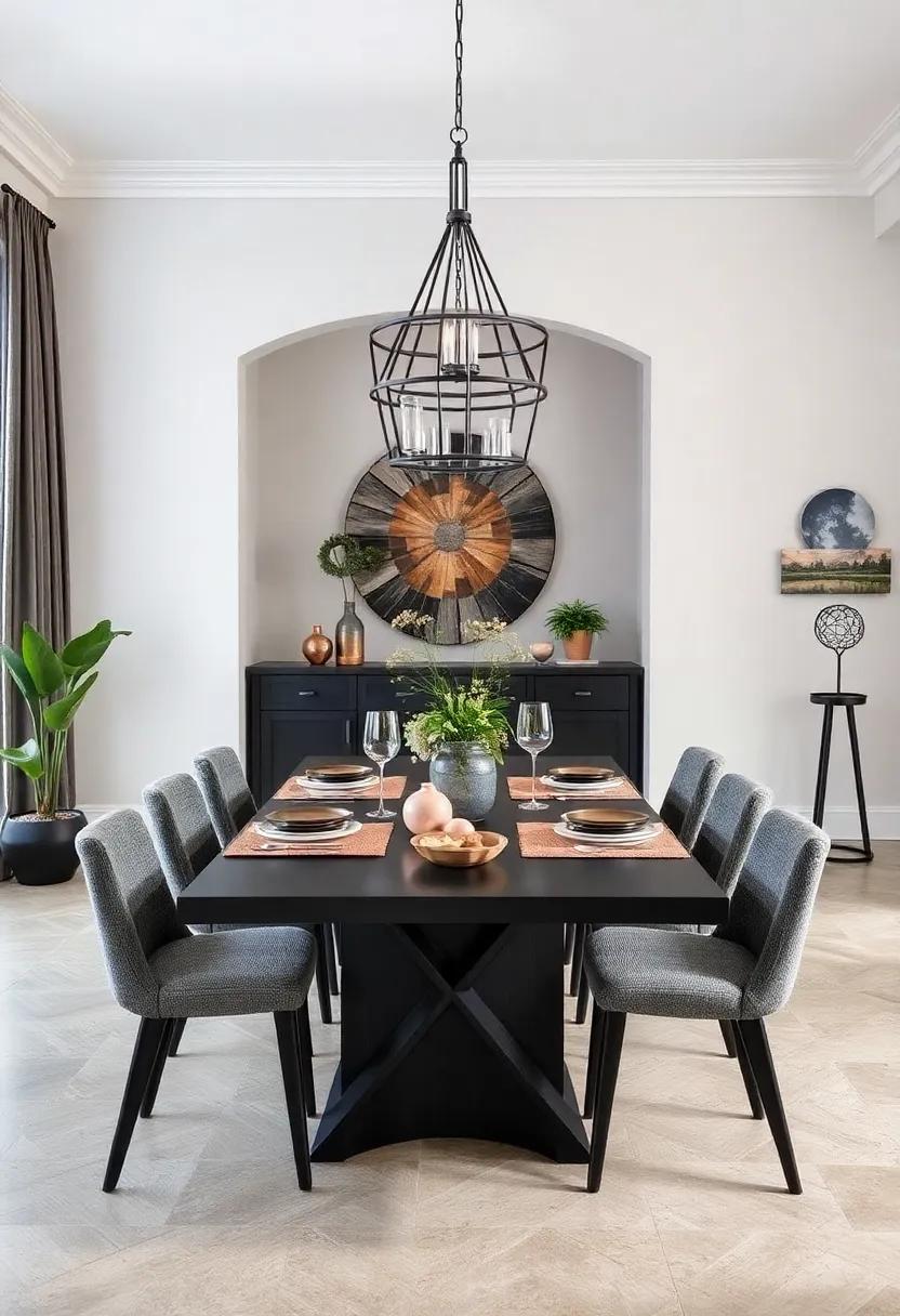 Spotlighting Black Woods:⁣ Highlight natural elements⁣ by incorporating black-stained wooden pieces—think coasters, bowls, or serving trays—for a rustic yet modern vibe