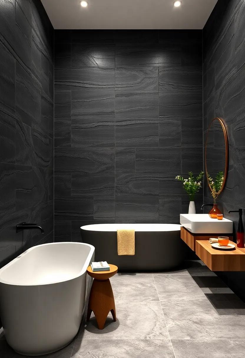 Embracing the Allure of Dark Tiles in contemporary Bathroom⁤ Design