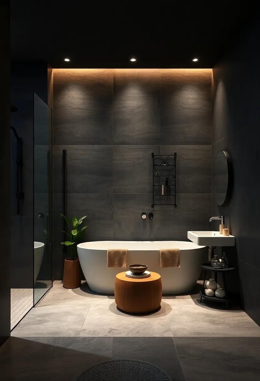 Vintage​ Charm: Infusing⁤ Antique Decor with⁤ Dark Bathroom Tiling