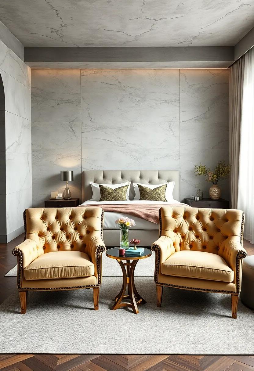 Add a‌ Touch of Glamour with Gold-Toned Tufted Chairs