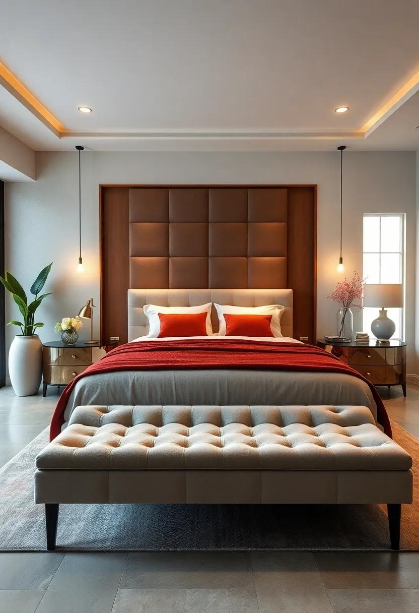 Add Drama⁣ with a Tufted Bench at the‍ Foot ‍of Your⁤ Bed
