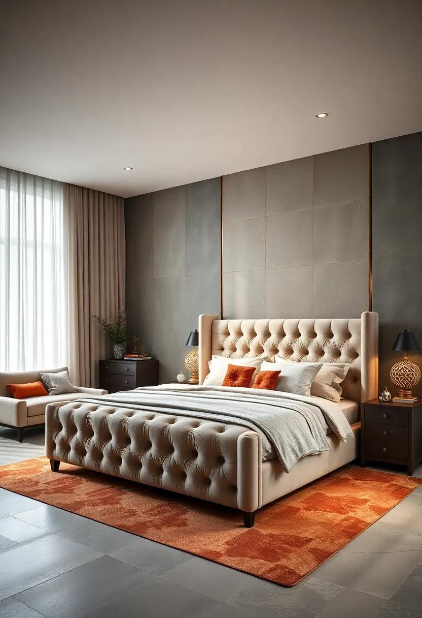 Use Tufted⁤ Furniture to Anchor ⁤Your Bedroom Design