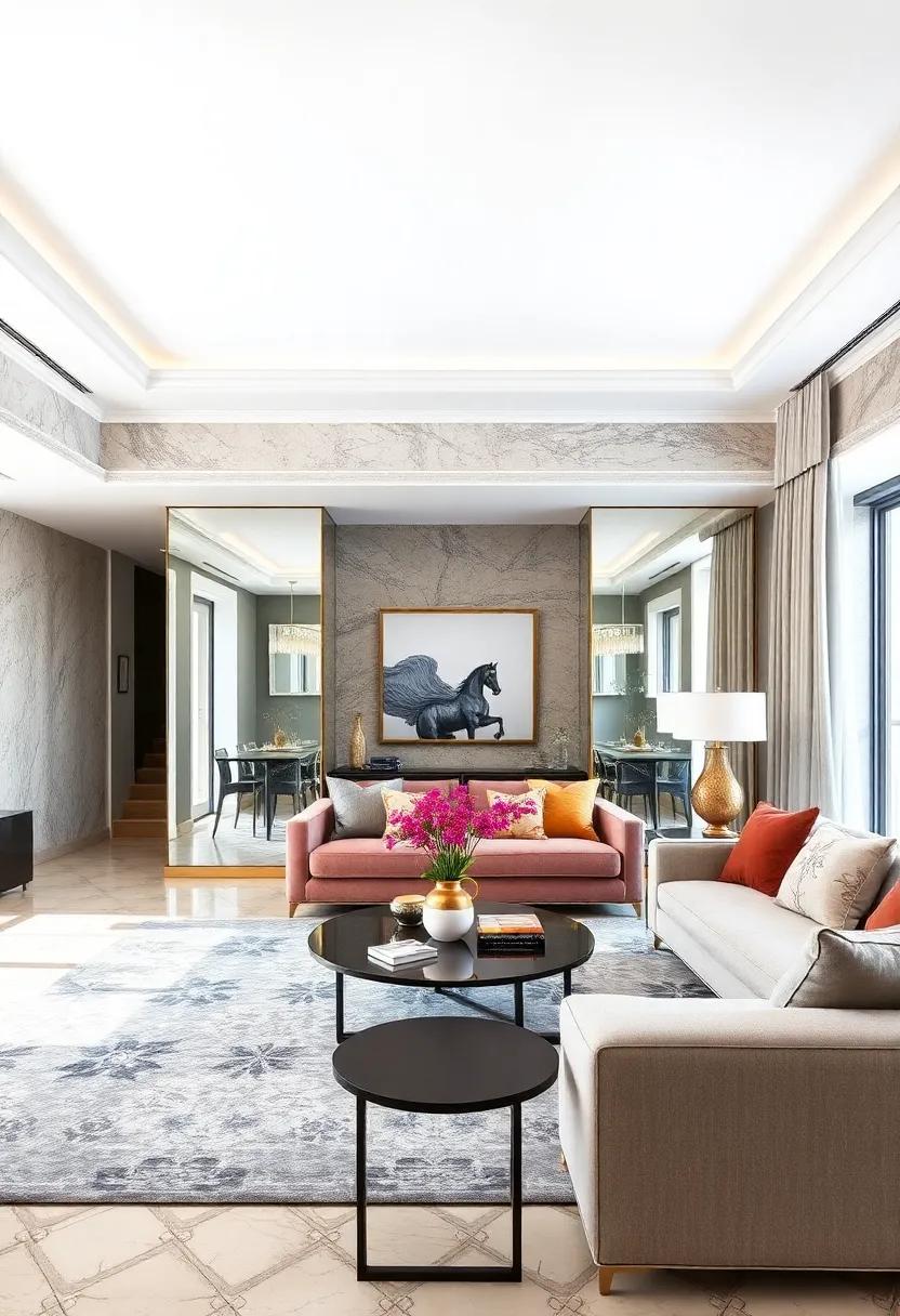 Incorporate Mirrored‌ Room Dividers: ⁣Use elegant screens to⁢ create private nooks while maintaining ‍an⁢ open, airy feel