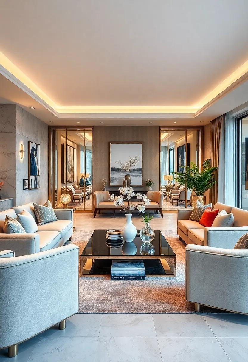 Use Mirrored Decorative ⁢Objects: Curate vases, ⁢sculptures, or books that incorporate mirrored‌ finishes ‌for ‌an upscale feel