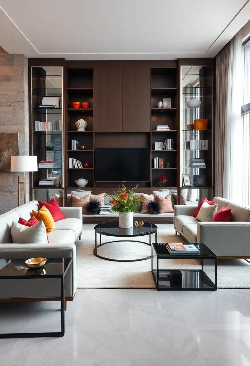 Integrate Mirrored Bookcases:⁤ Showcase⁣ your books and decorative ‌items in a stylish way that ⁣reflects your personality