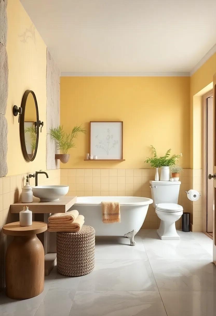 Buttercream Yellow: Brighten your‌ bathroom with warm buttercream yellow, infusing energy and cheer into ‍the heart of your home