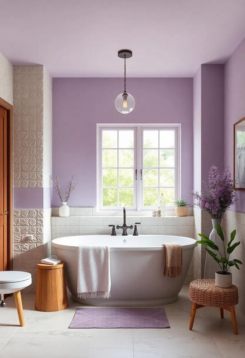 Pale Lavender: Create a dreamy escape by introducing soft lavender ‌tones that bring a hint of⁢ romance to​ your⁢ bathroom