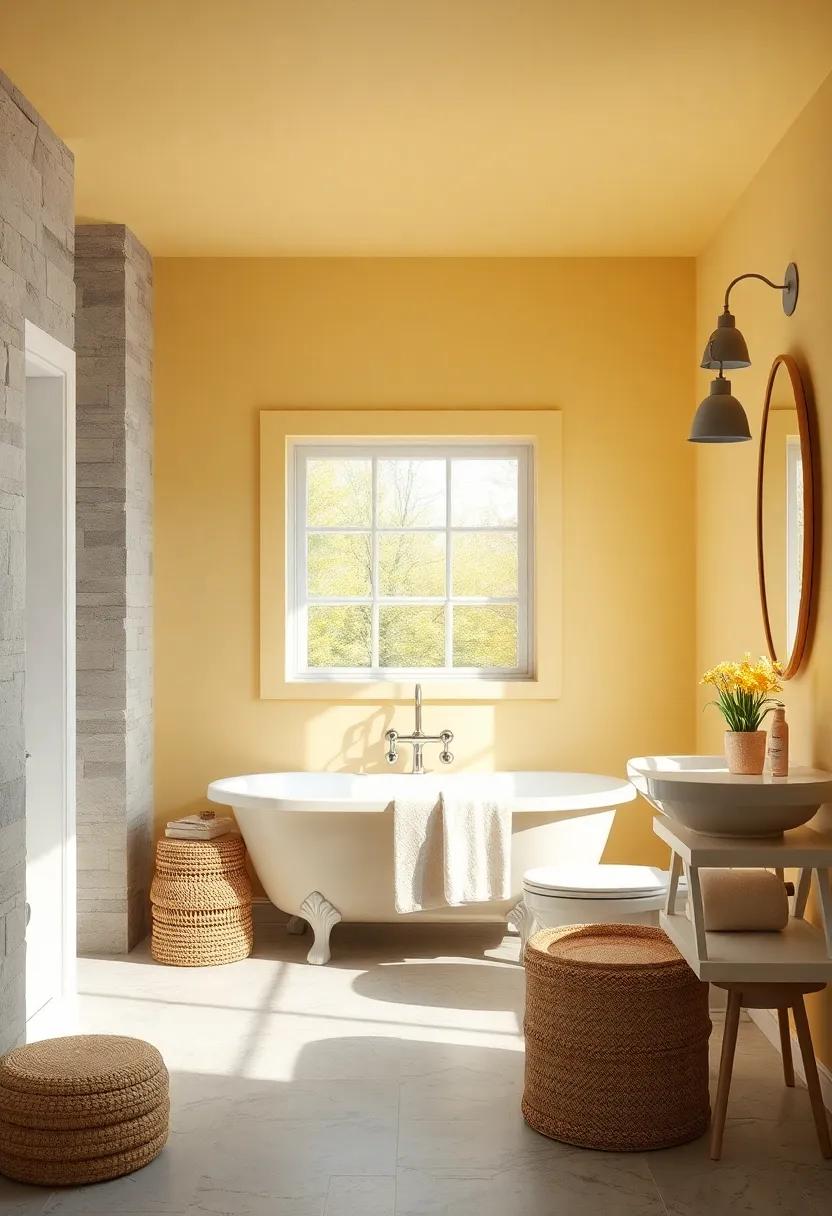 pale Maize: A soft yellow‌ hue that creates⁢ a sunny and cheerful atmosphere, perfect‍ for brightening up the bathroom