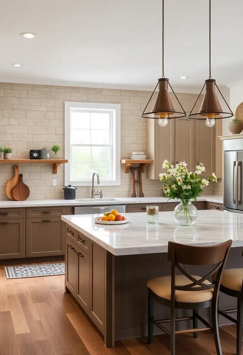 Natural Stone Countertops: Select natural stone⁣ countertops like granite or quartzite that emphasize durability while showcasing the‌ beauty of rustic finishes