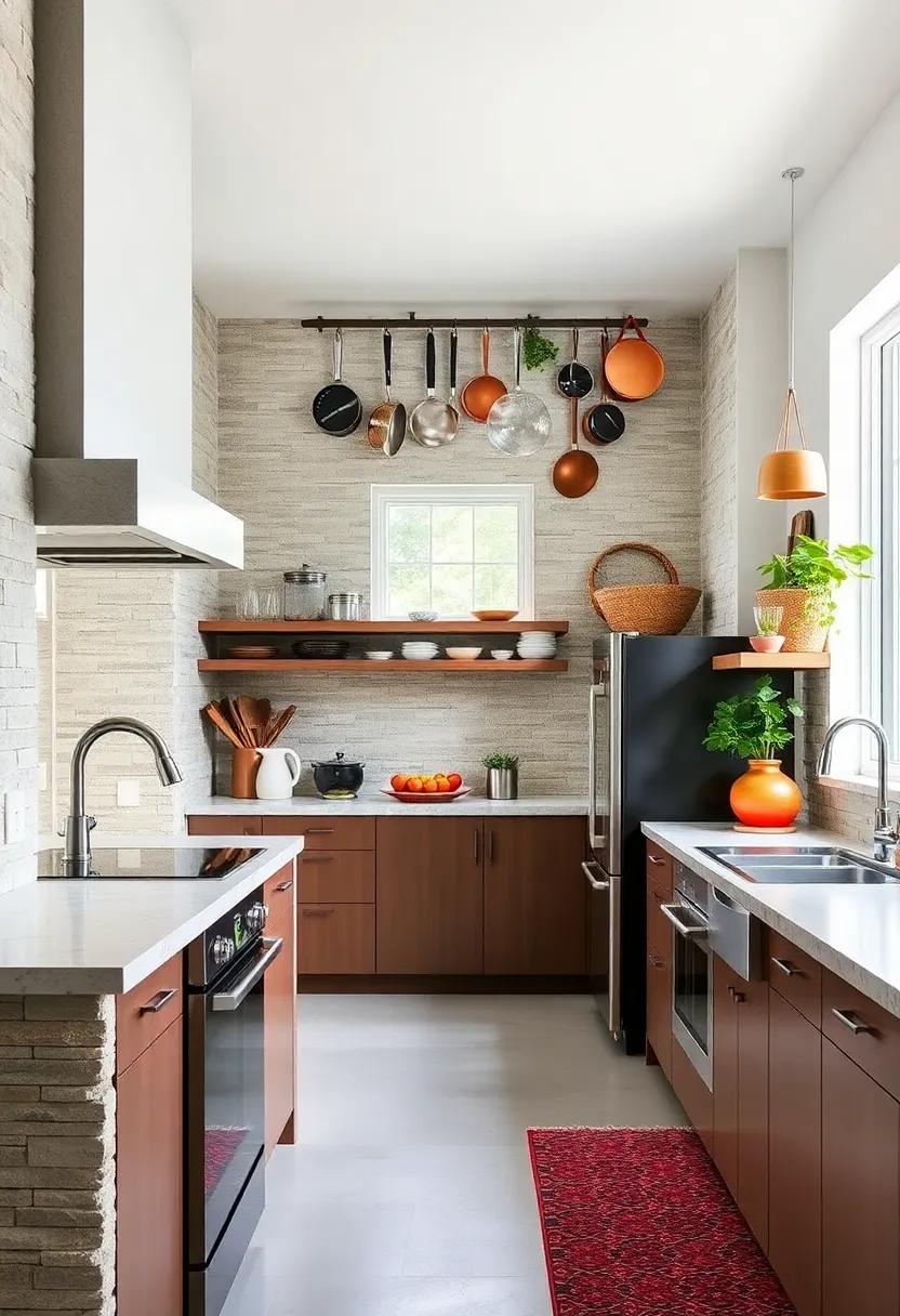 Hang Artful‌ Pot Racks: Use​ decorative pot racks to free up space while showcasing ‍your⁣ cookware as part of your kitchen's design