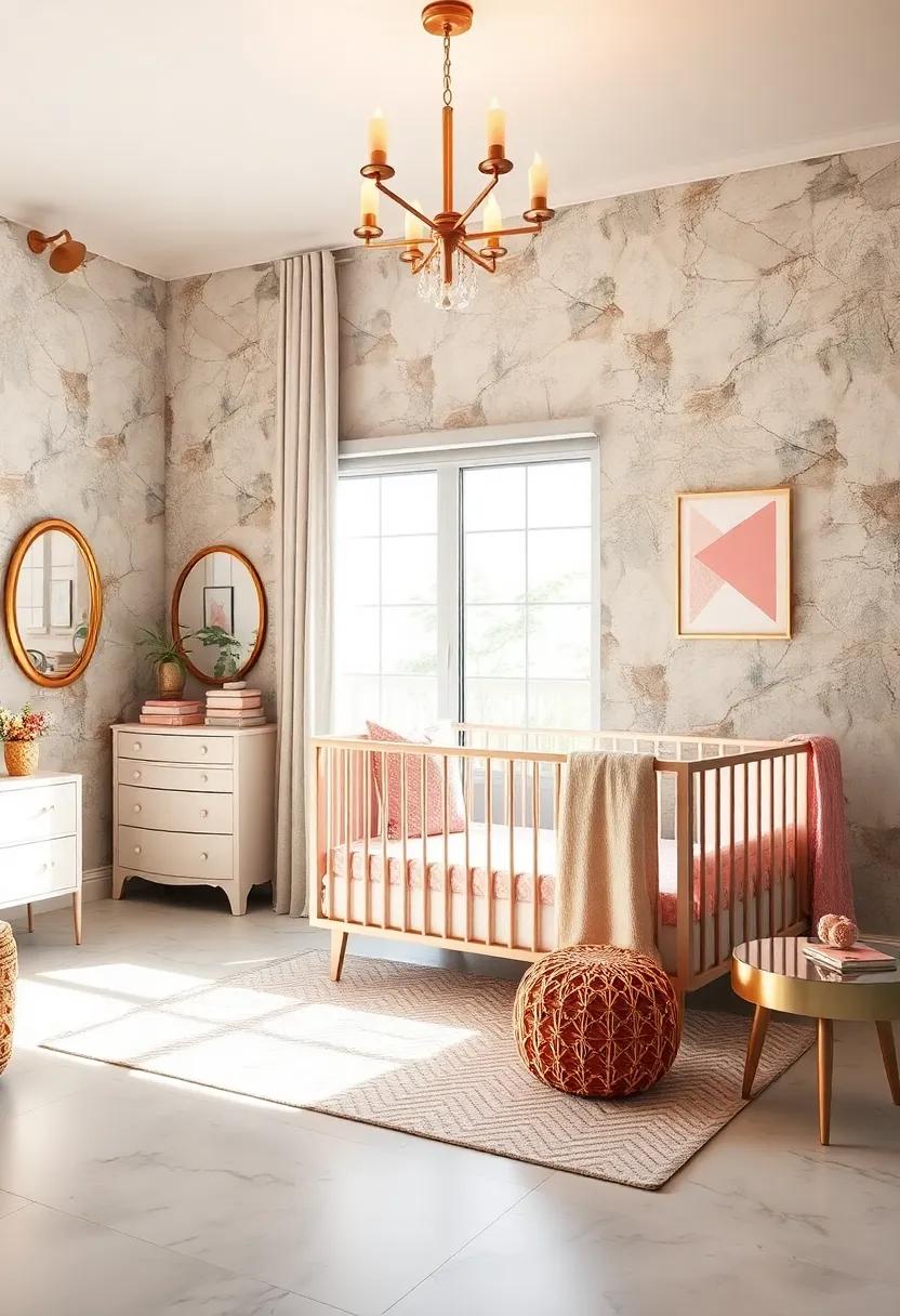 art Deco​ Glam: ‍Showcase geometric patterns and metallic accents with a unique convertible crib‍ that reflects the elegance of the Art Deco era