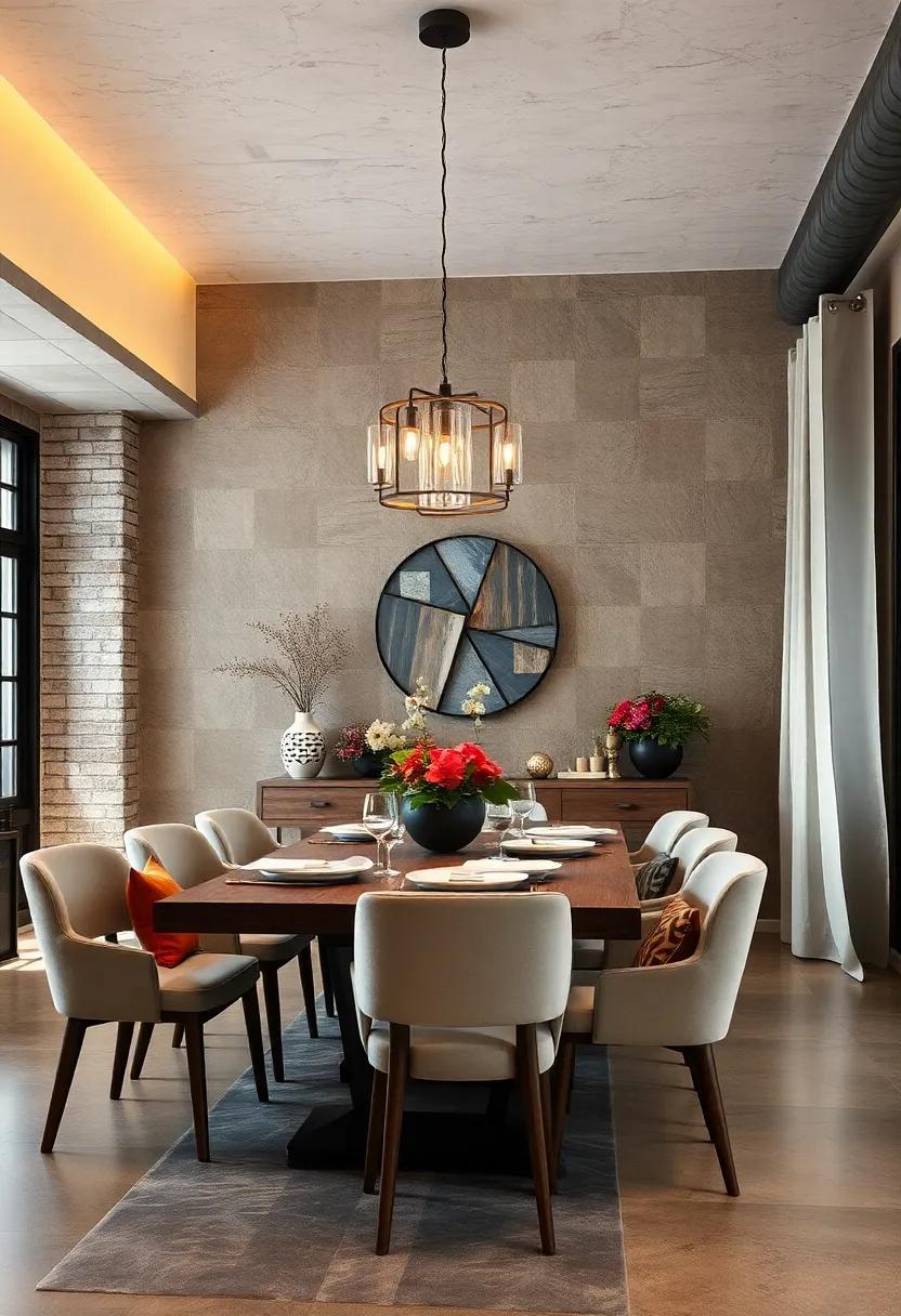 Create a Feature Wall: Use wallpaper or ⁤a striking paint color⁣ on one wall to create a dramatic backdrop for your‍ dining ​experience