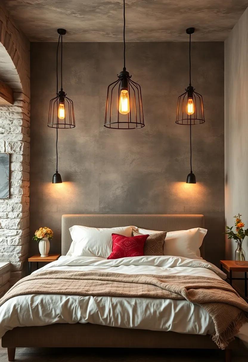 Create a⁢ Romantic Atmosphere: Hang cage fixtures with soft, ‌warm lighting above ‍the bed for a romantic retreat that ⁣pairs well with textiles