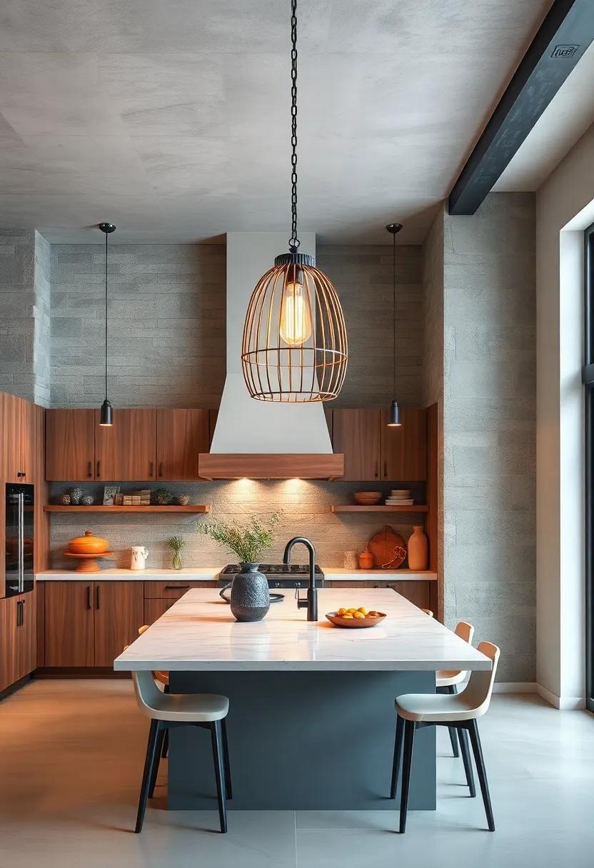 Statement Pendant‌ in⁤ the ⁢Kitchen: ‌Hang a oversized cage ‍pendant lamp above⁤ the kitchen ​island to serve as a stunning focal point