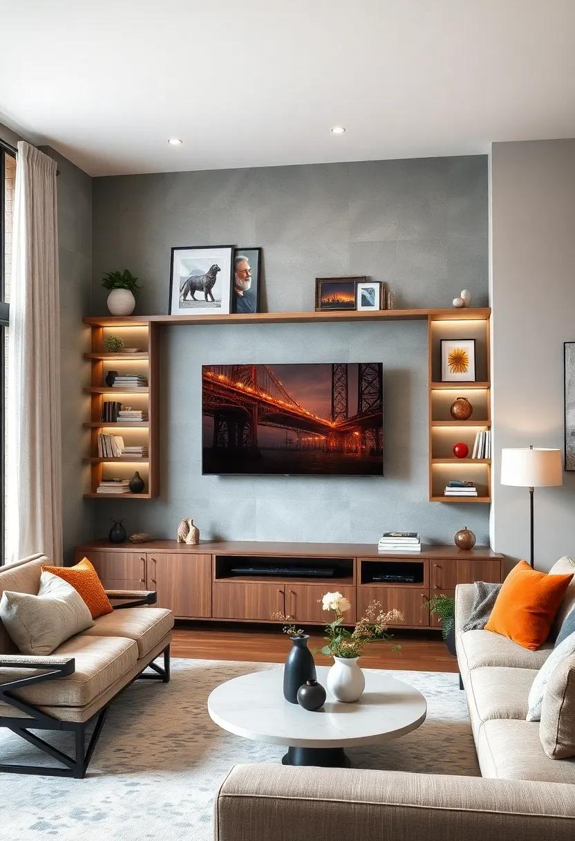 Versatile Displays:‌ Showcasing Art and⁤ Media with Built-In‌ Shelves