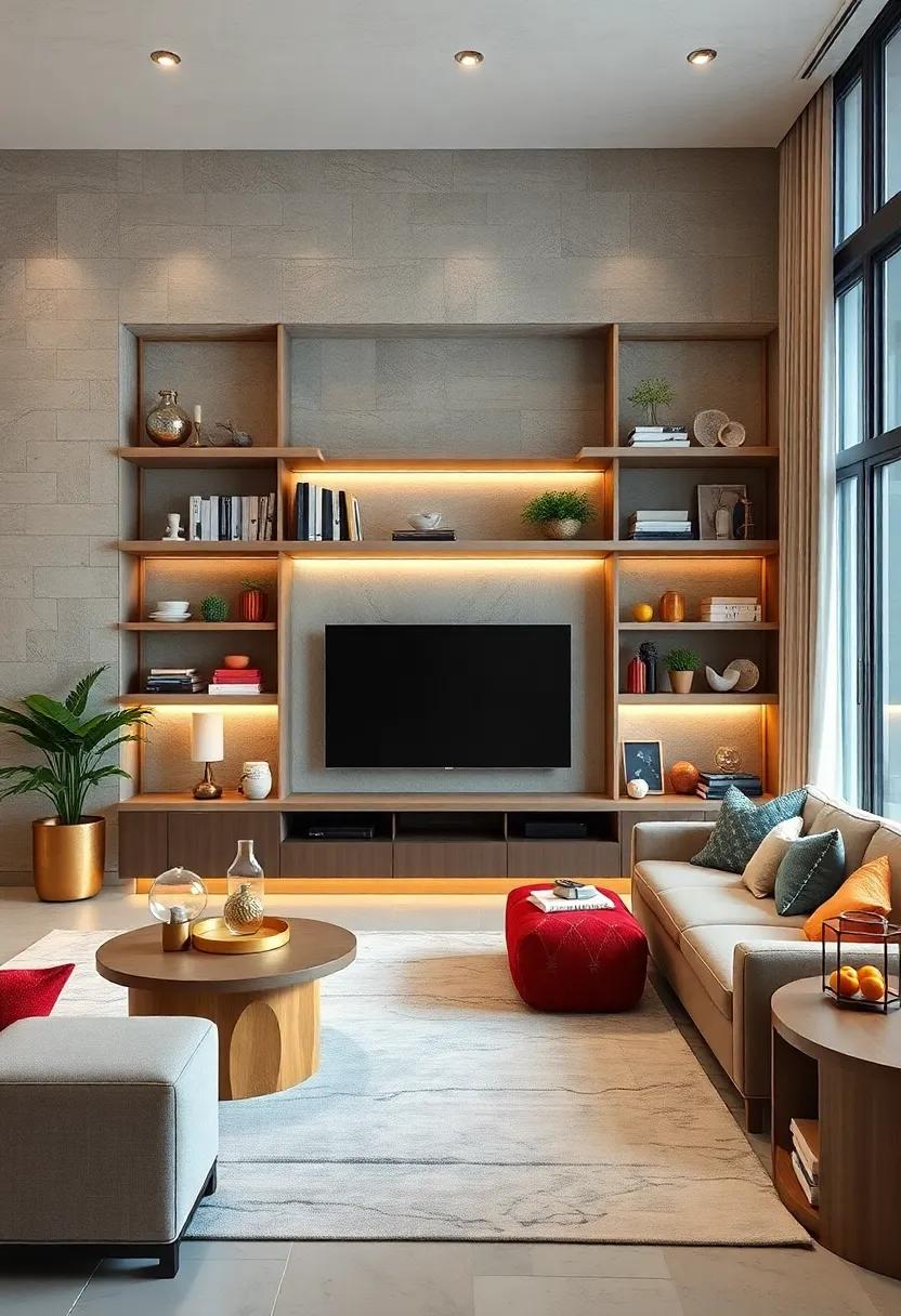Smart technology Integration: Enhancing Your Living Room with ​Built-In Shelves