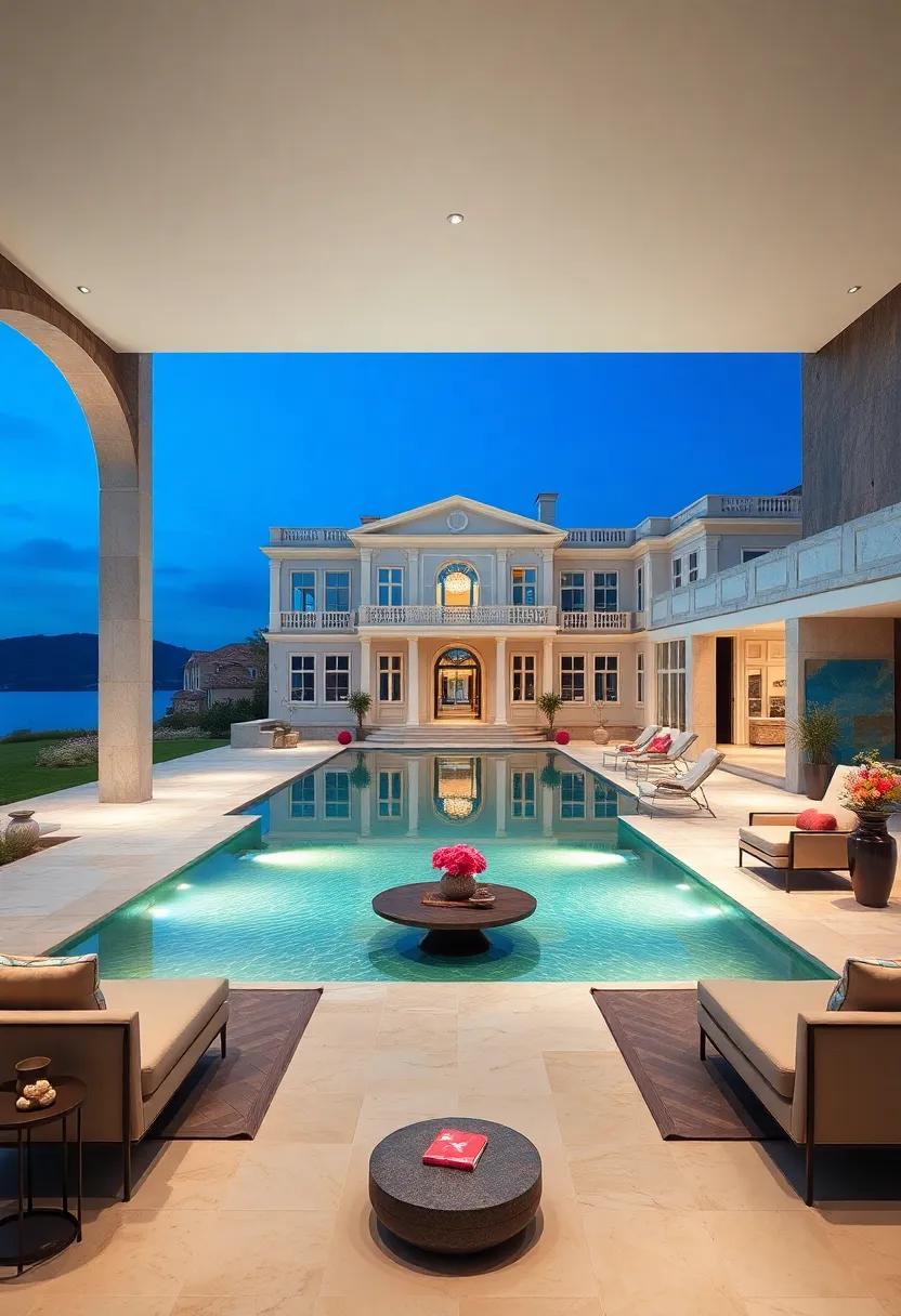 An Infinity⁢ Pool Surrounded by Elegance, Merging Water and Architecture
