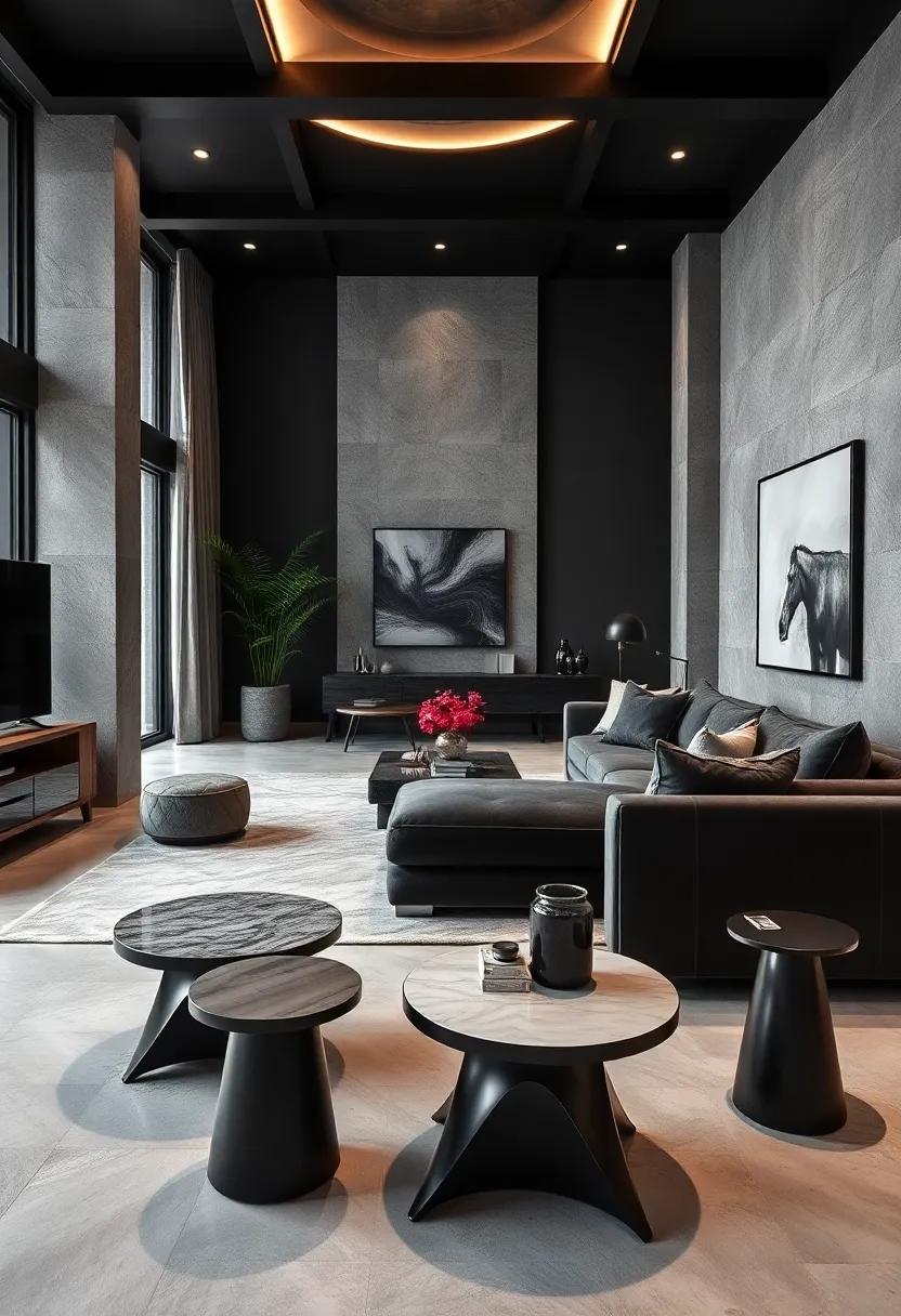 Unique Side Tables: ⁢Discover side tables in unique shapes​ or materials that complement the monochrome theme ‌but stand out individually