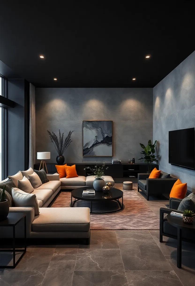 Minimalist Design: ​Keep furniture and decor streamlined⁢ and⁢ simple, allowing the black palette to shine without⁤ overwhelming the space
