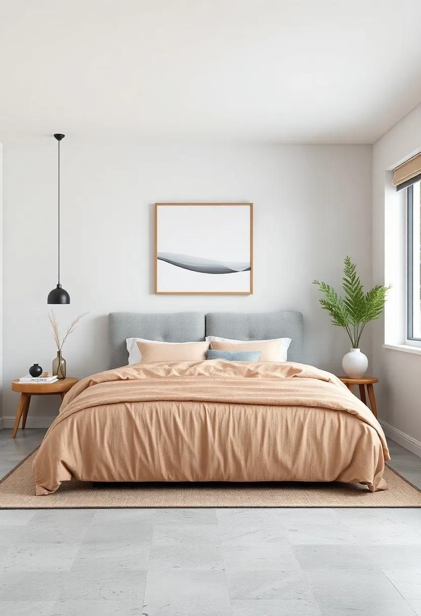 Scandi Vibes: Incorporate Scandi-inspired artwork with soft hues and clean lines, promoting ​a simple yet stylish aesthetic in your ​bedroom