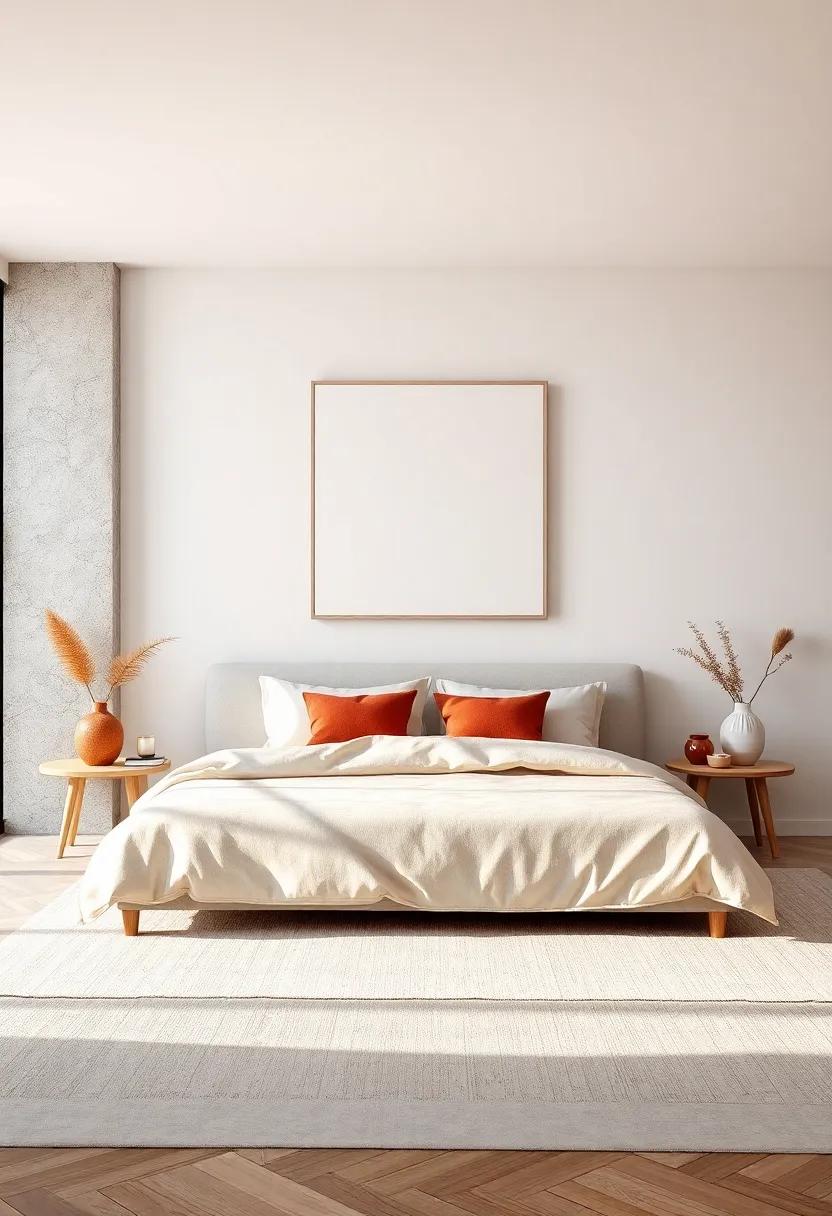 Minimalist Canvas: Utilize large unframed canvases in soft colors; the absence of a traditional‌ frame enhances the piece’s simplicity and elegance
