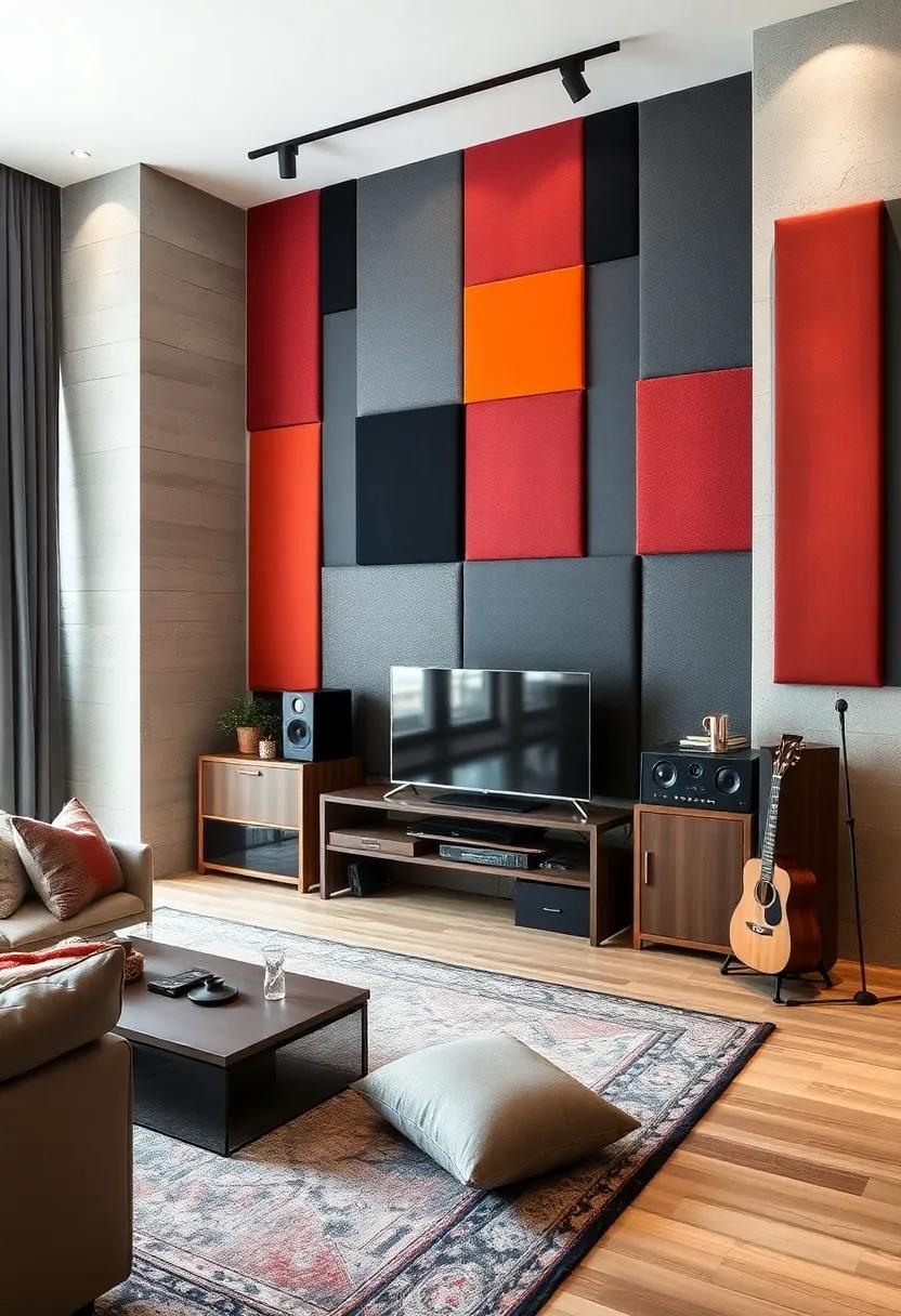 Acoustic Panels: Use decorative acoustic panels that not only enhance ⁤sound quality but also⁣ serve as artistic ⁤wall features