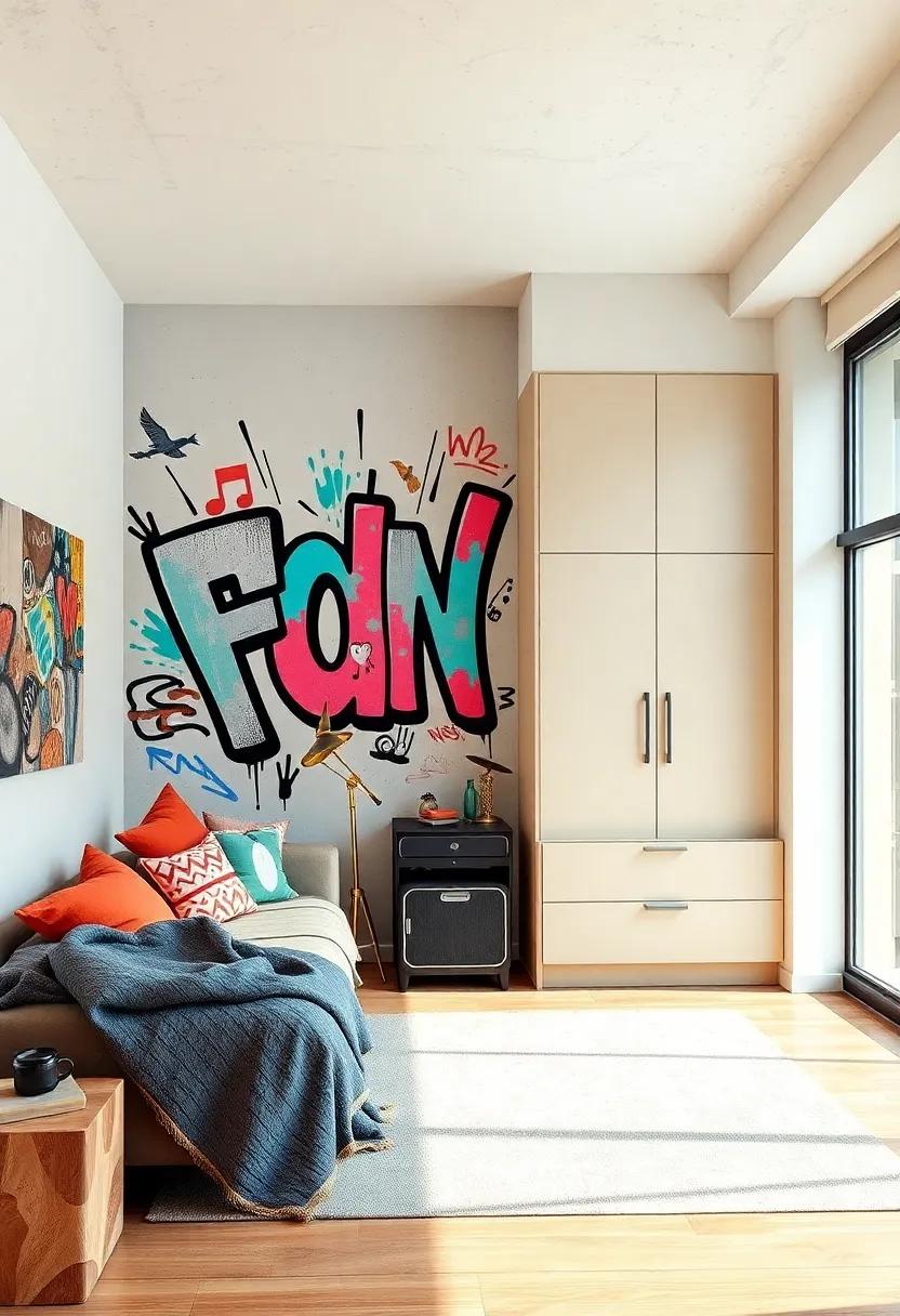 Graffiti ‌Wall: Get creative with removable graffiti art⁣ that reflects his music ⁣interests, ​giving a bold​ urban feel to the ⁤space
