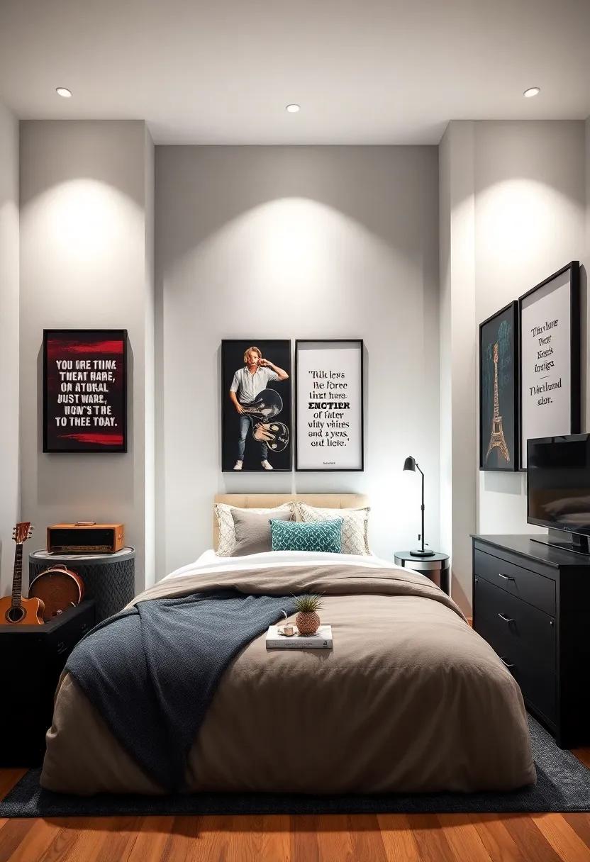 Inspirational Quotes: Feature framed quotes from ⁢musicians or lyrical snippets that resonate with him, adding a personal touch to the decor
