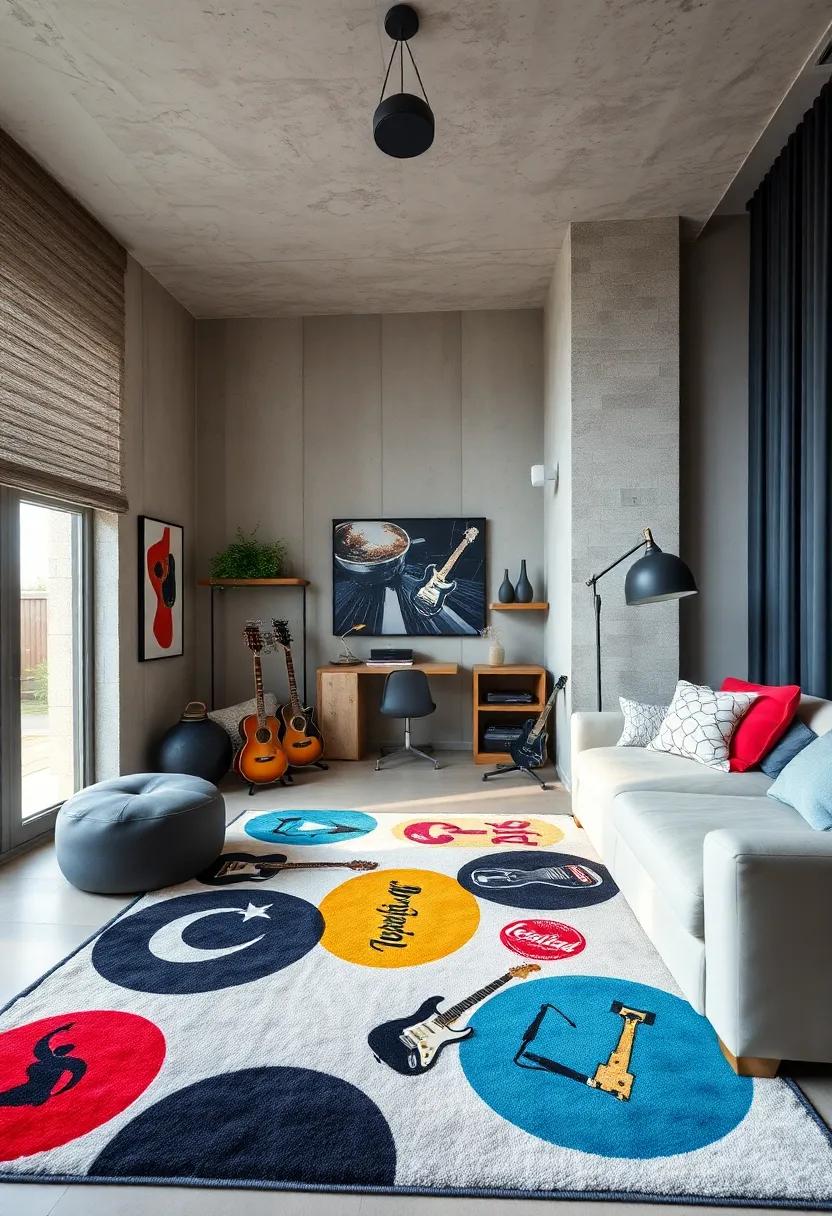 Music-themed Rugs: Choose rugs that feature music ‌patterns or favorite band logos to add comfort and style to the room