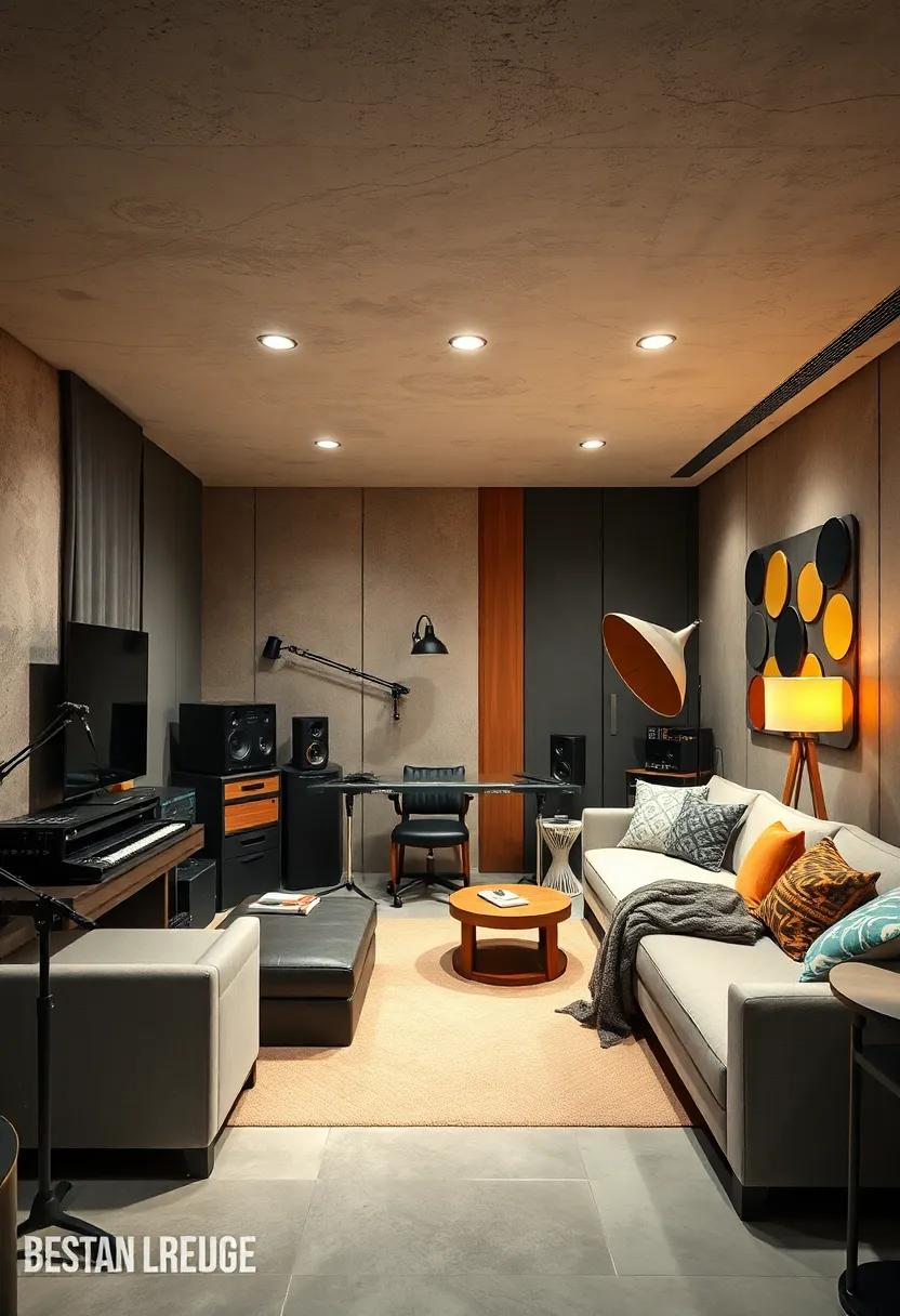 Recording Studio Vibes: Incorporate an area with a small recording setup,where he can experiment and create⁢ his own music