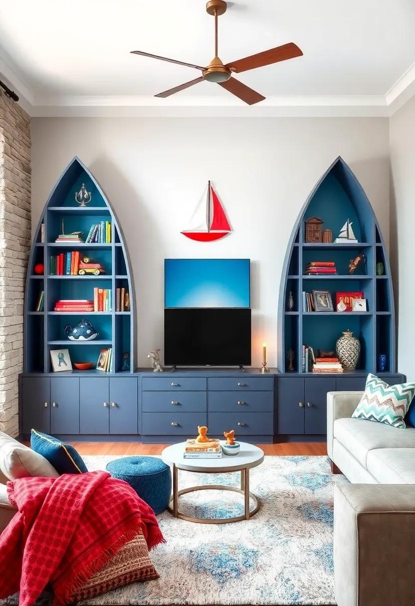 Ocean-Themed Bookshelves: Utilize bookshelves ‌shaped like ⁢boats or waves to hold favorite books and toys, blending organization with artistry