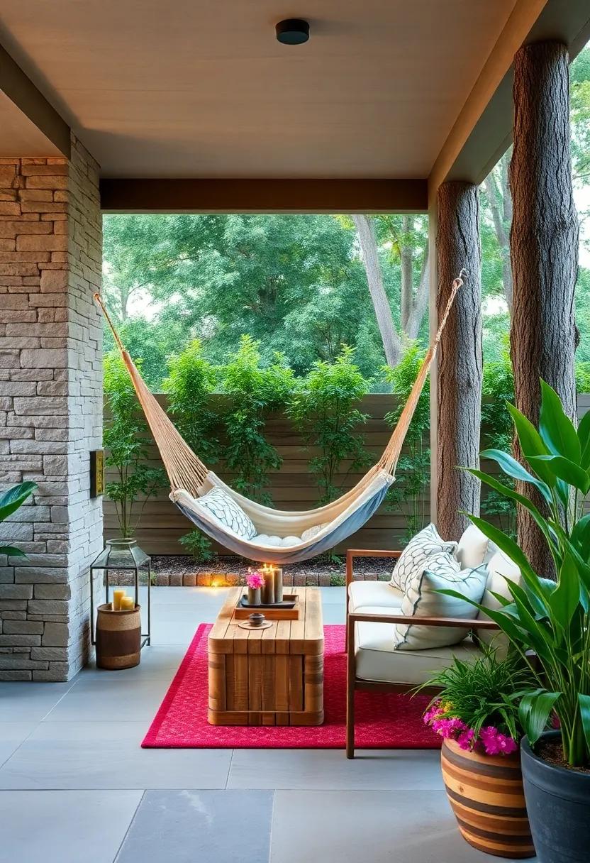 Inviting Hammock Nook: Hang a comfortable hammock between trees or posts for a cozy space where you can⁢ curl⁤ up with a good book or take a refreshing ‌nap