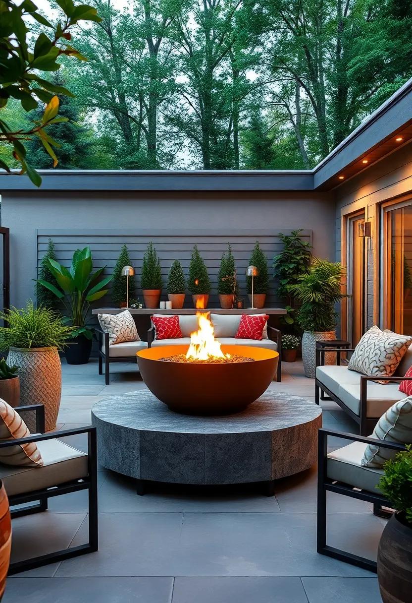 Modern Fire ⁣Bowl Feature: Introduce a contemporary fire bowl as a stunning focal point for⁢ your patio, perfect for roasting marshmallows​ and creating⁤ lasting memories