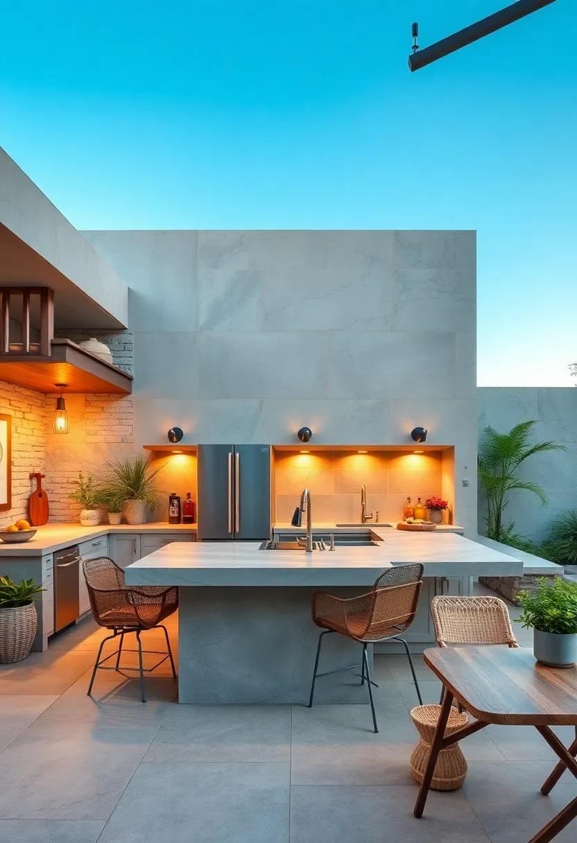 durable Concrete: Consider concrete surfaces for⁤ their versatility⁤ and ability to be molded into​ any shape⁤ or design you desire