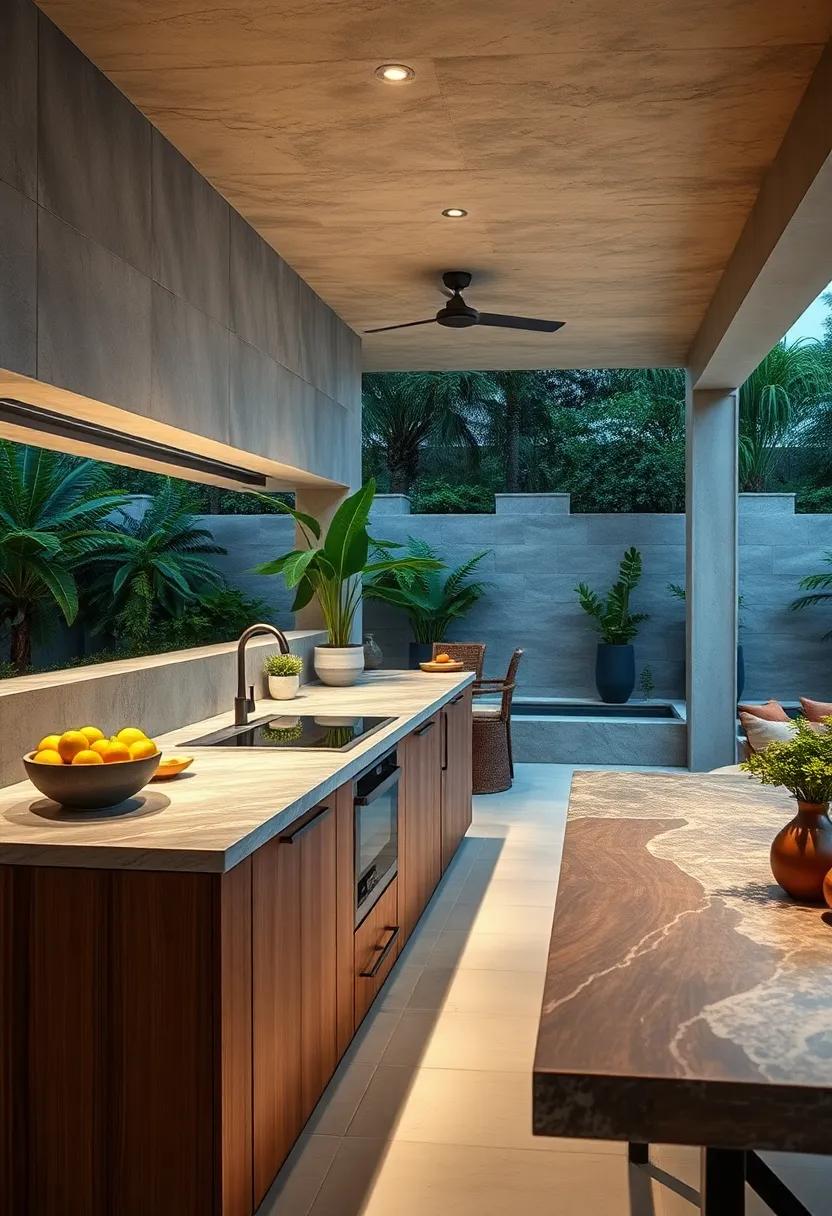 Versatile Materials:‌ Experiment​ with a mix of materials such as ​wood, stone, and resin to create dynamic surfaces that suit various cooking needs